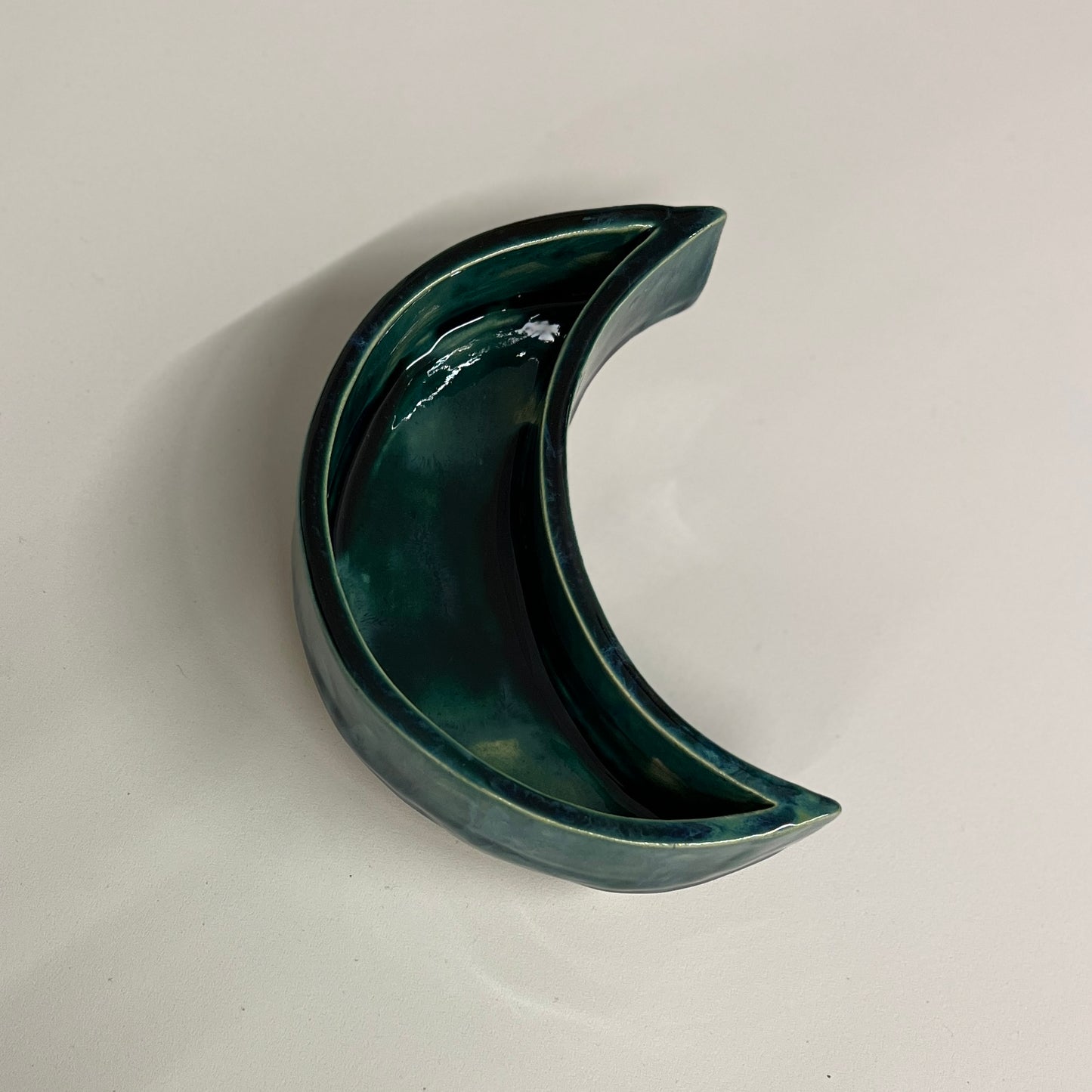 Tamno zelena keramička zdjela - Mjesec